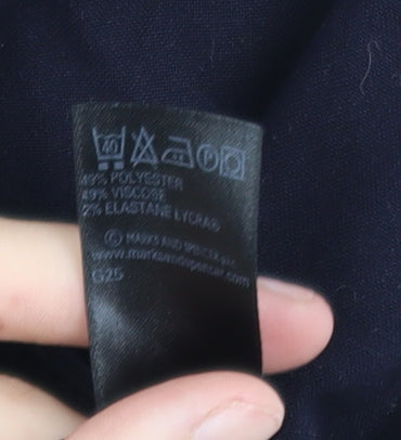 Marks and Spencer Women’s Black Flared Trousers UK 8 Short Polyester Blend