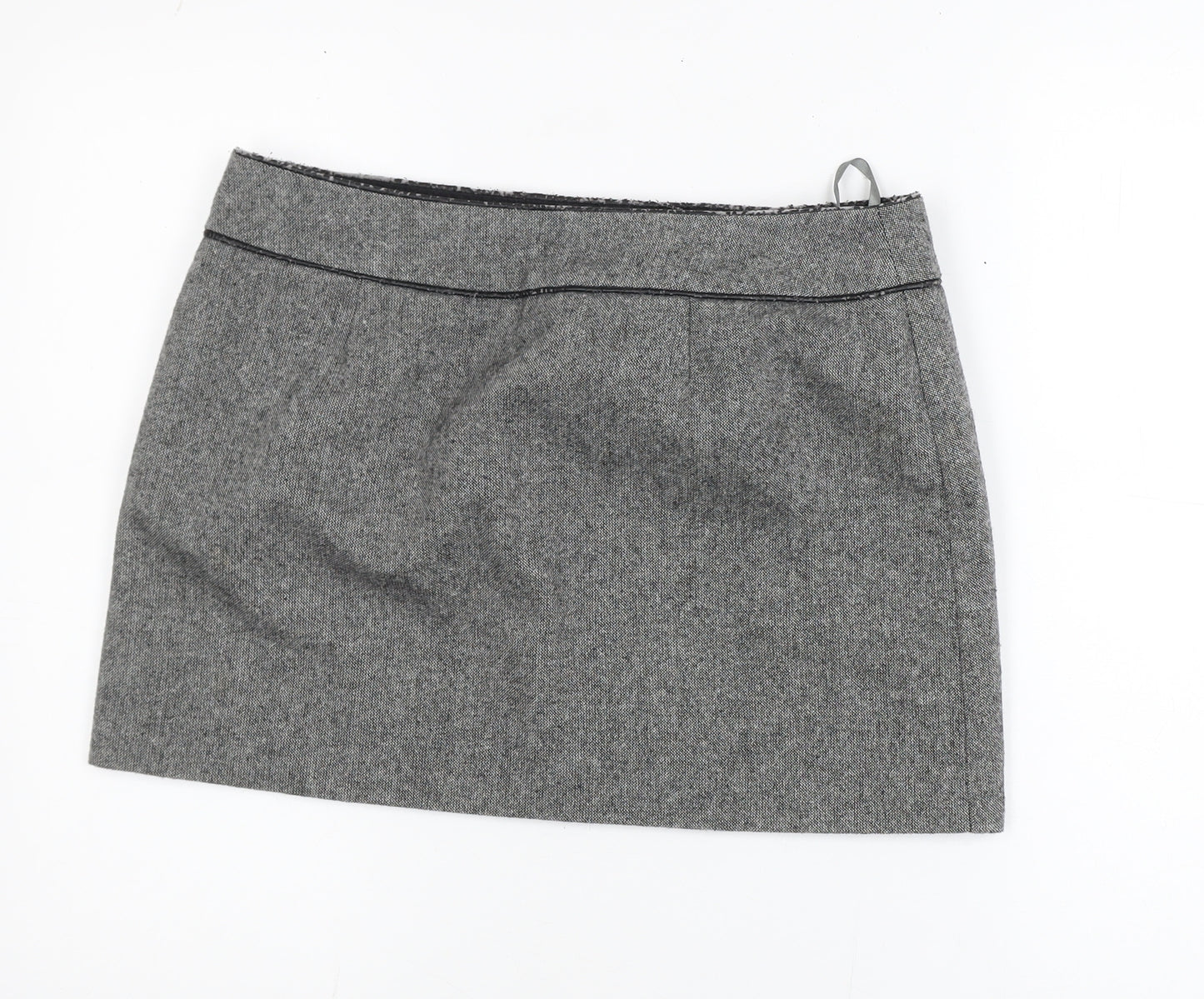 Dorothy Perkins Women's Grey Wool Blend Short Pencil Skirt Size 14