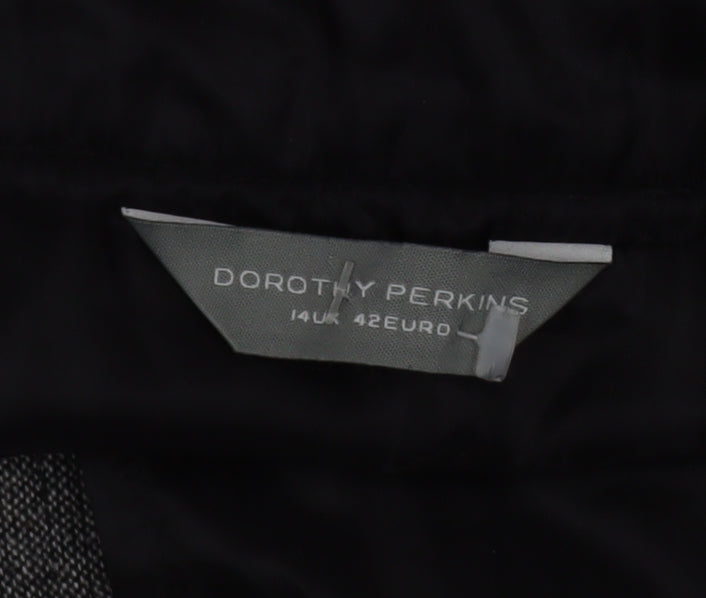 Dorothy Perkins Women's Grey Wool Blend Short Pencil Skirt Size 14