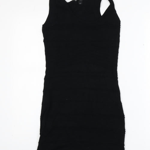 H&M Women Black Size 8 Sleeveless Bodycon Short Dress