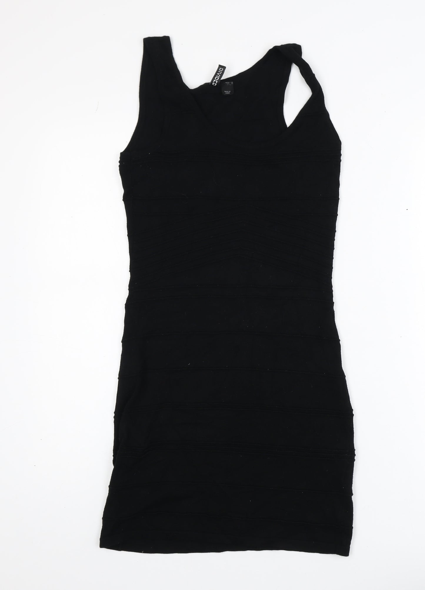 H&M Women Black Size 8 Sleeveless Bodycon Short Dress