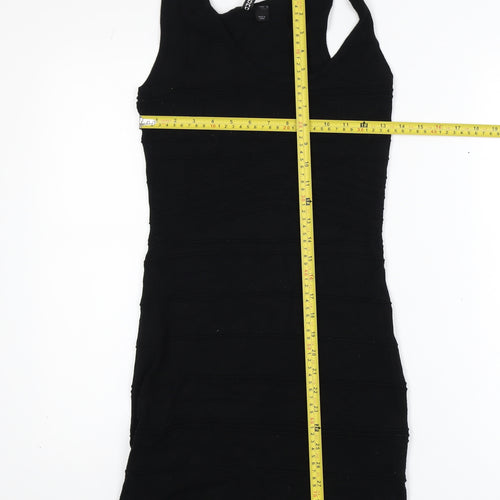 H&M Women Black Size 8 Sleeveless Bodycon Short Dress