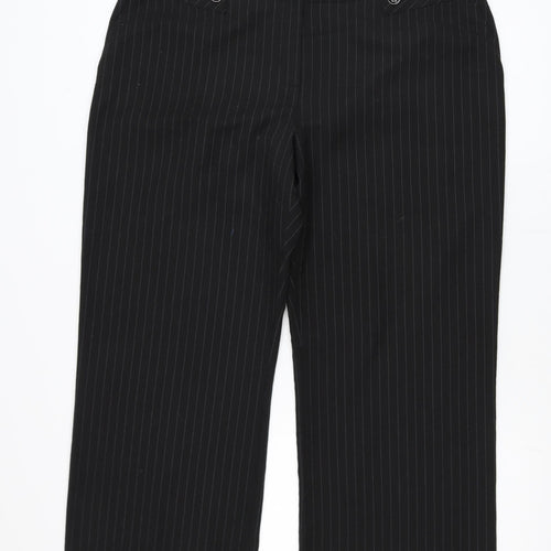 BHS Women’s Black Pinstripe Petite Size 18 Straight Leg Trousers
