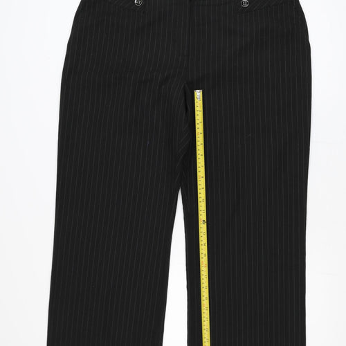 BHS Women’s Black Pinstripe Petite Size 18 Straight Leg Trousers