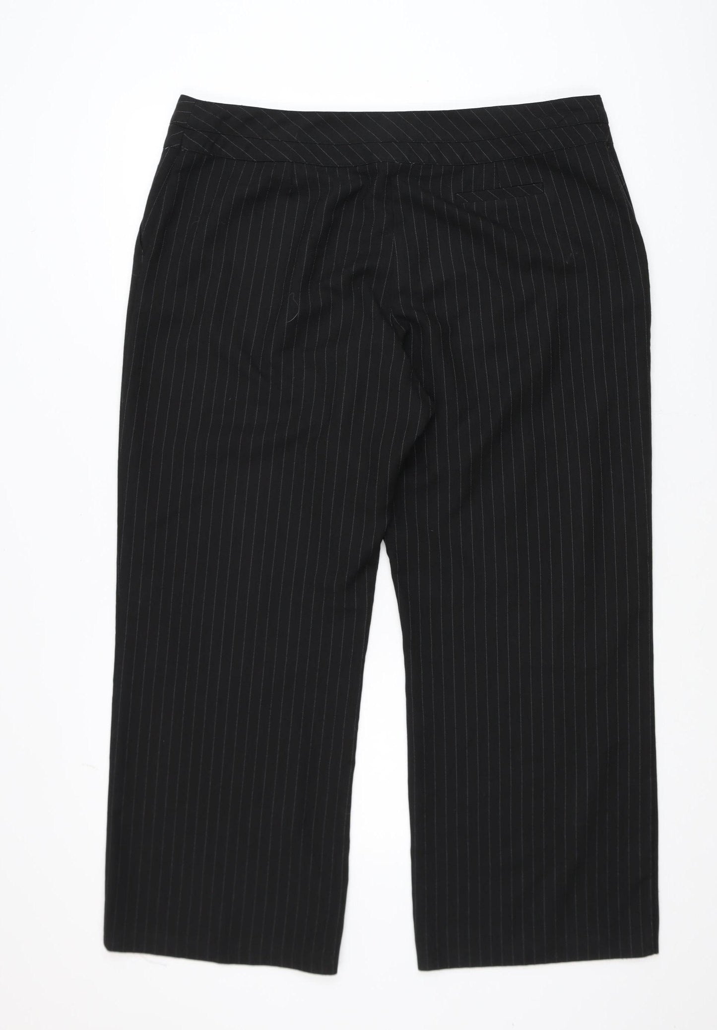BHS Women’s Black Pinstripe Petite Size 18 Straight Leg Trousers