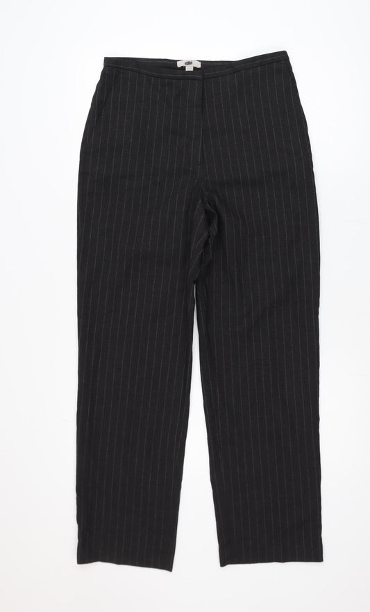 H&M Women’s Black Pinstripe Slim Fit Trousers Size 12