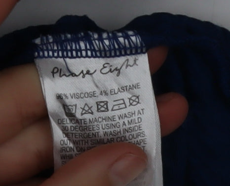 Phase Eight Women Blue Jersey Playsuit Size 18 Relaxed Fit