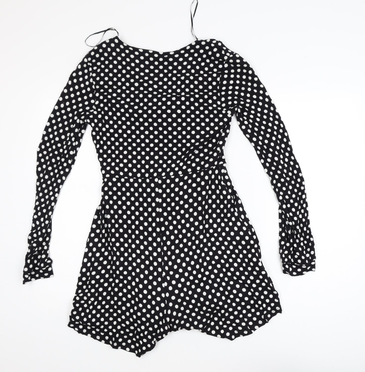 Clockhouse Women Black Polka Dot Fit & Flare Dress Size 12