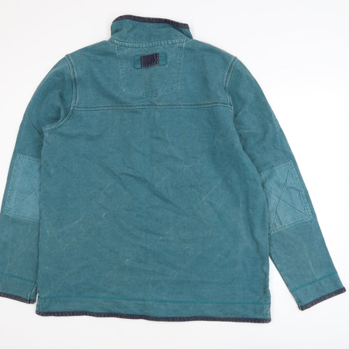 FatFace Men's Blue 1/2 Zip Cotton Long Sleeve Casual Top Size L