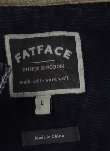 FatFace Men's Blue 1/2 Zip Cotton Long Sleeve Casual Top Size L