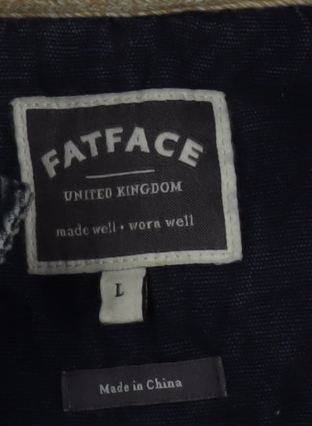 FatFace Men's Blue 1/2 Zip Cotton Long Sleeve Casual Top Size L