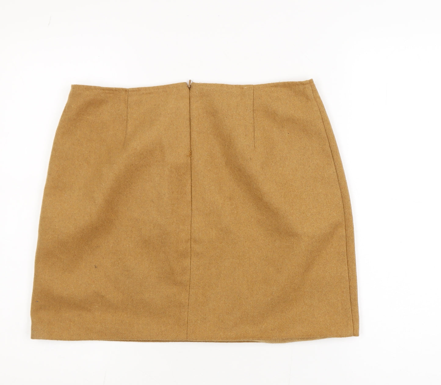 Papaya Women Beige Size 12 Straight Wool Blend Mini Skirt
