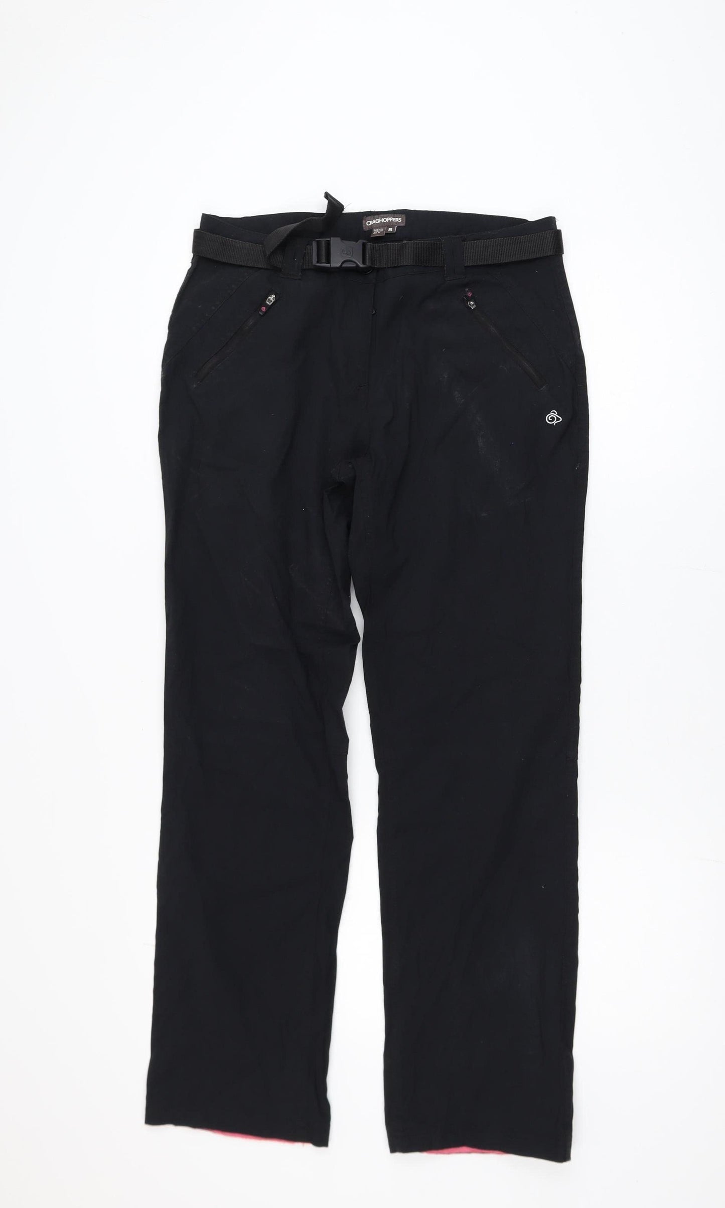 Craghoppers Womens Black Cargo Trousers Size 12 Regular Polyamide Stretch