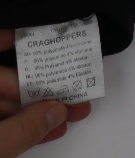 Craghoppers Womens Black Cargo Trousers Size 12 Regular Polyamide Stretch