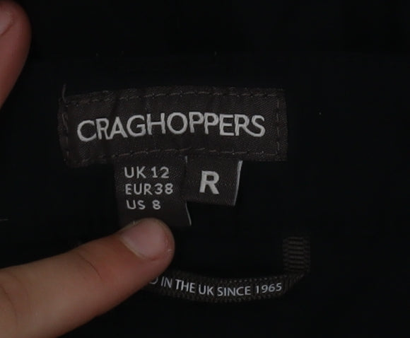 Craghoppers Womens Black Cargo Trousers Size 12 Regular Polyamide Stretch