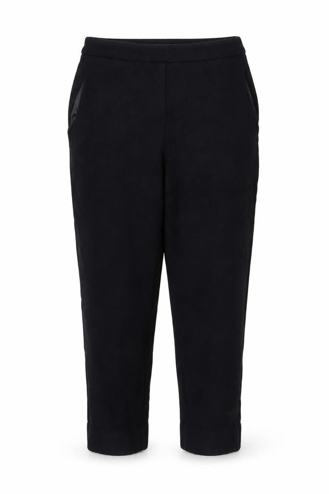 Jaeger Women’s Black Wool Blend Cropped Tapered Trousers Size 10