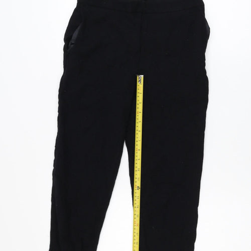 Jaeger Women’s Black Wool Blend Cropped Tapered Trousers Size 10