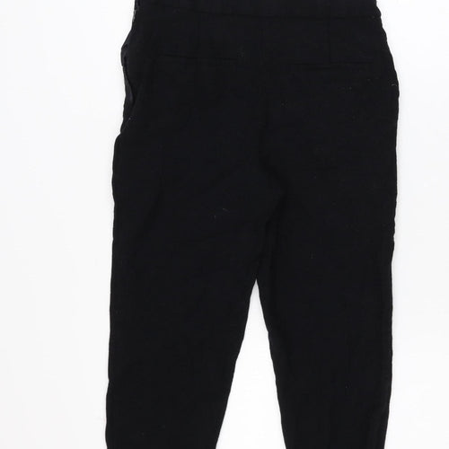 Jaeger Women’s Black Wool Blend Cropped Tapered Trousers Size 10