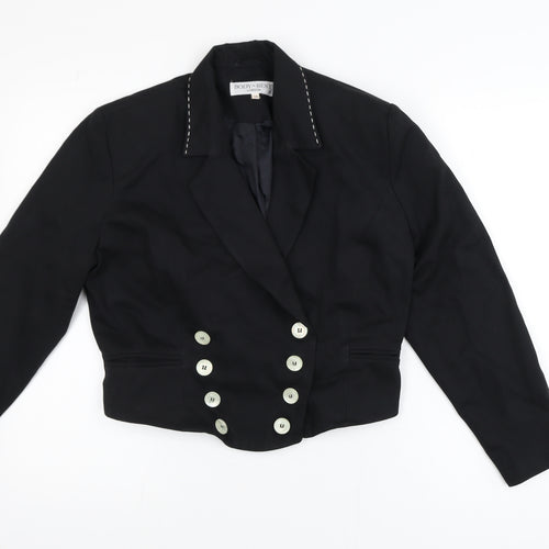 Body-Best London Women's Black Double-Breasted Blazer Size 14
