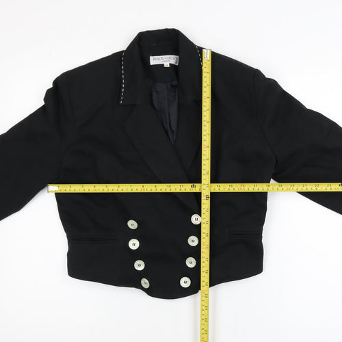 Body-Best London Women's Black Double-Breasted Blazer Size 14