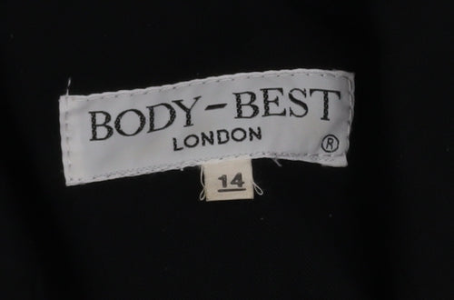 Body-Best London Women's Black Double-Breasted Blazer Size 14