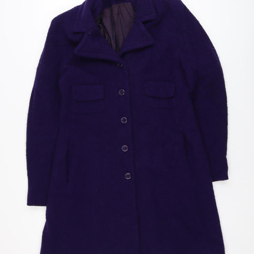 Kookai Women's Purple Wool Mid-Length Coat Size 14