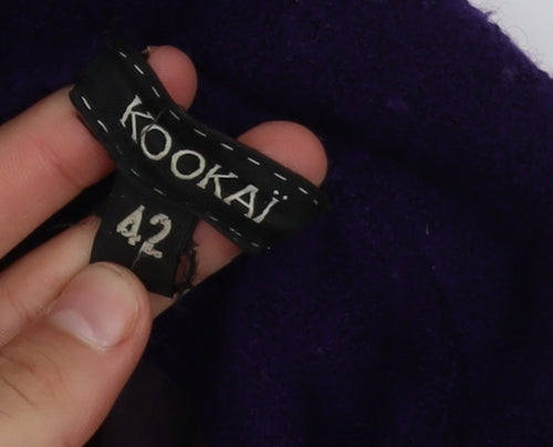 Kookai Women's Purple Wool Mid-Length Coat Size 14