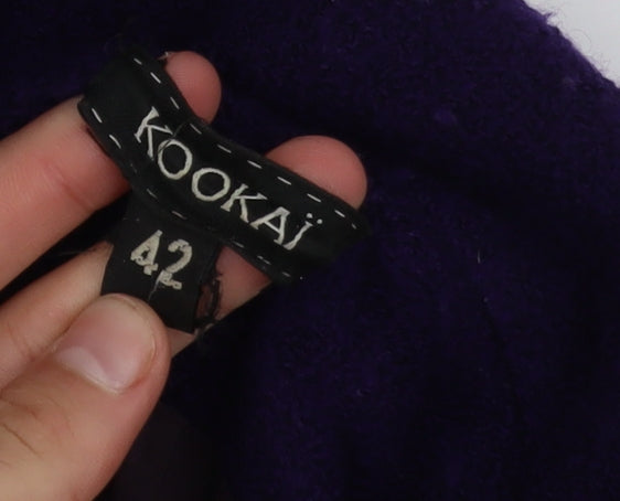 Kookai Women's Purple Wool Mid-Length Coat Size 14