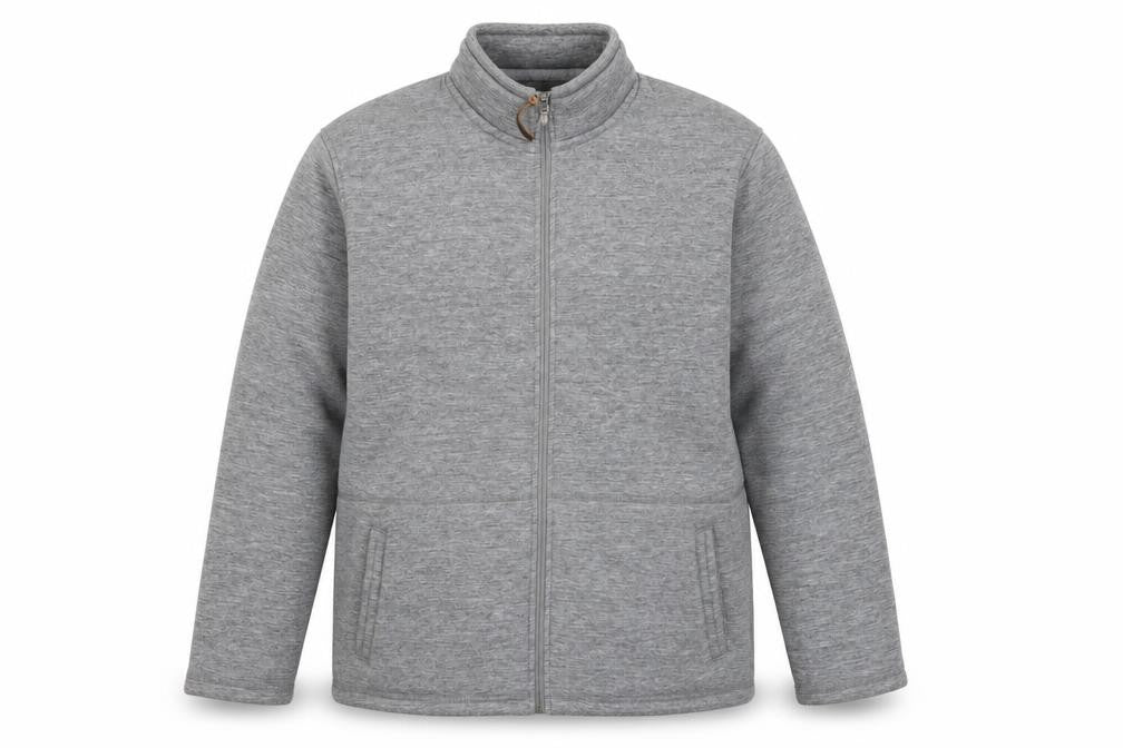 Front view of Ozark Trail men’s grey fleece full zip sweatshirt xxl