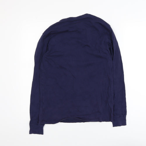 Ralph Lauren Men's Navy Blue Slim Fit Long Sleeve Cotton T-Shirt XS