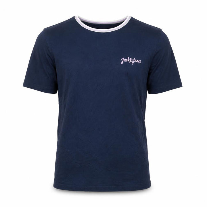 Jack & Jones Men’s Blue Crew Neck Short Sleeve Cotton T-Shirt M