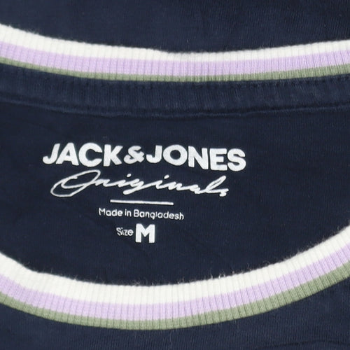 Jack & Jones Men’s Blue Crew Neck Short Sleeve Cotton T-Shirt M