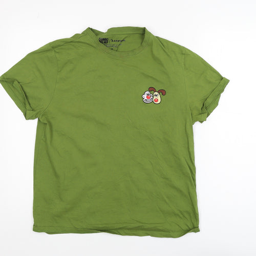 Comic Relief Aardman Green Men's Medium Graphic Cotton T-Shirt