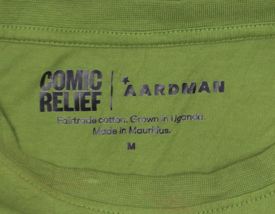 Comic Relief Aardman Green Men's Medium Graphic Cotton T-Shirt
