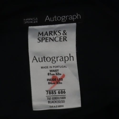 Marks and Spencer Autograph Women Black Straight Trousers Size 12