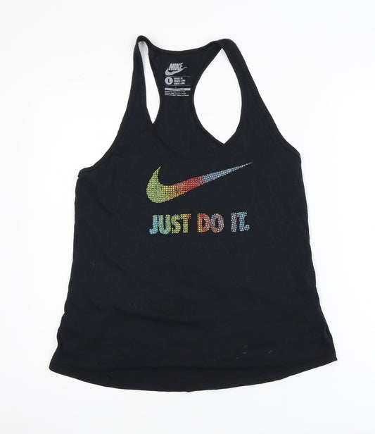 Nike Men's Black Loose Fit Tank Top L Sports Gym Vest