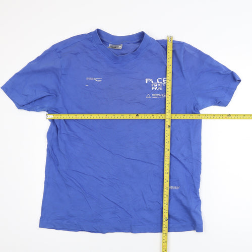 883 Police Men's Blue Graphic Print Cotton Crew Neck T-Shirt M