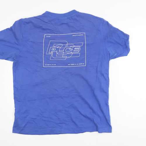 883 Police Men's Blue Graphic Print Cotton Crew Neck T-Shirt M