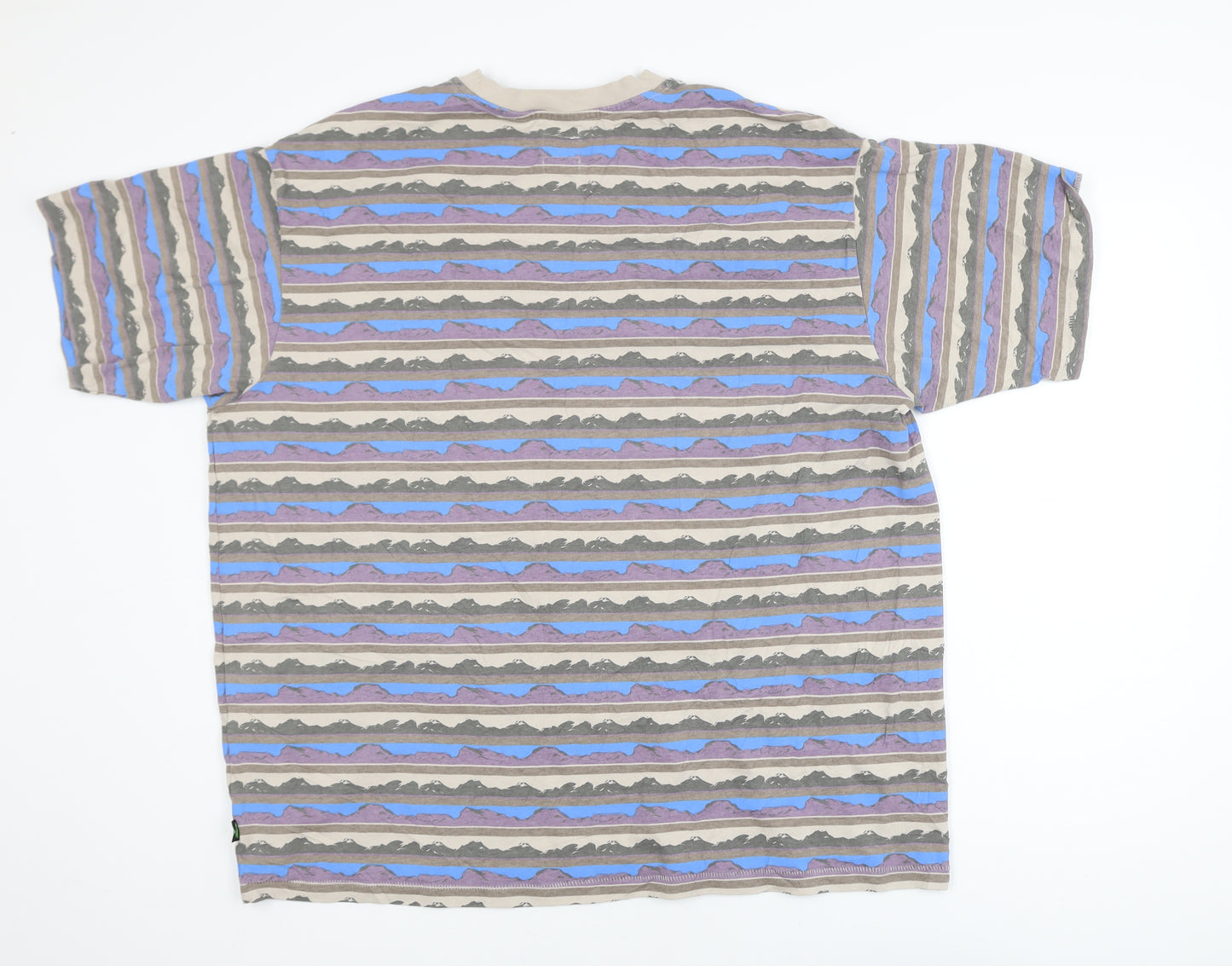 Levi's Men's Beige Multicoloured Striped Cotton T-Shirt XL