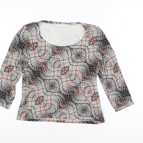 Precis Petite Women’s Multicoloured Geometric 3/4 Sleeve Stretch Blouse Size S