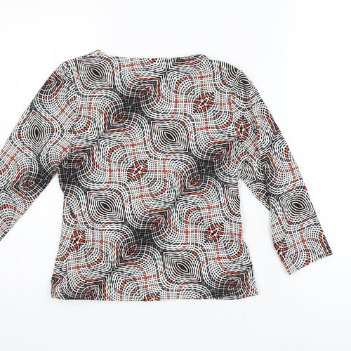 Precis Petite Women’s Multicoloured Geometric 3/4 Sleeve Stretch Blouse Size S