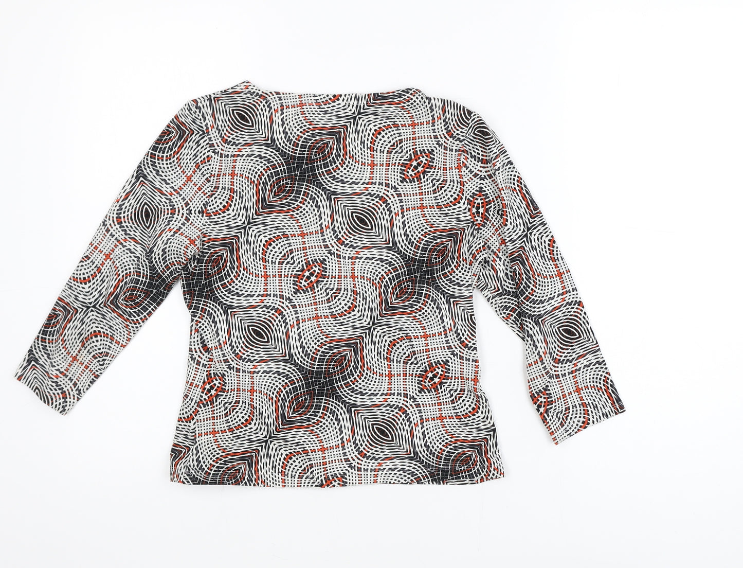 Precis Petite Women’s Multicoloured Geometric 3/4 Sleeve Stretch Blouse Size S