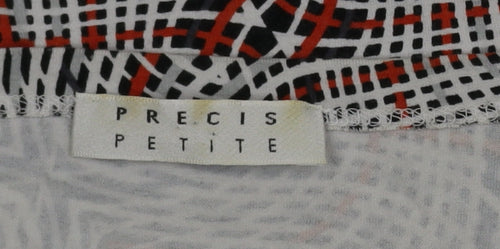 Precis Petite Women’s Multicoloured Geometric 3/4 Sleeve Stretch Blouse Size S