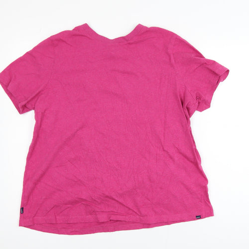Superdry Women's Pink Cotton Crew Neck Short Sleeve T-Shirt UK 16