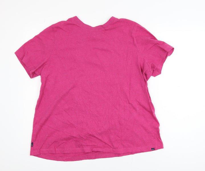 Superdry Women's Pink Cotton Crew Neck Short Sleeve T-Shirt UK 16