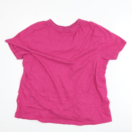 Superdry Women's Pink Cotton Crew Neck Short Sleeve T-Shirt UK 16