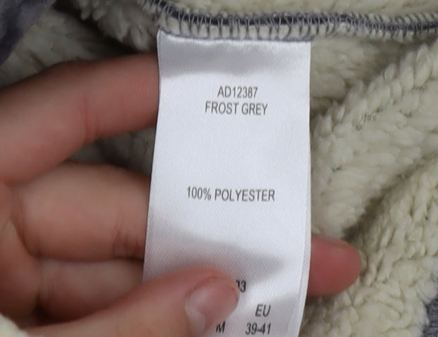 Cotton Traders Men's Grey Houndstooth Fleece Hooded Jacket Size M