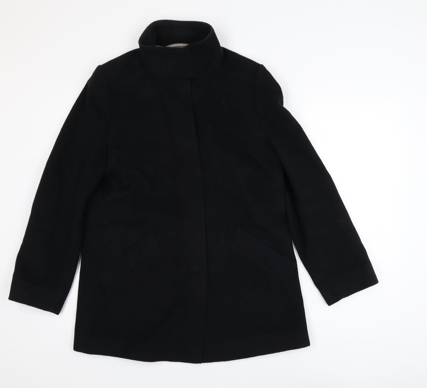 Marks and Spencer Women's Black Wool Blend Overcoat UK 12