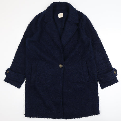 Tu Women Blue Mid-Length Overcoat Size 12 Lined Classic Style