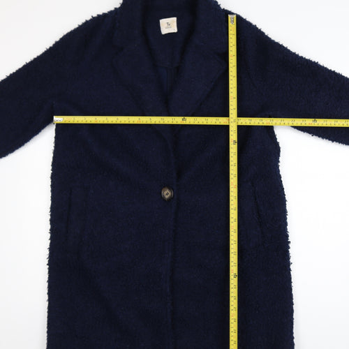 Tu Women Blue Mid-Length Overcoat Size 12 Lined Classic Style